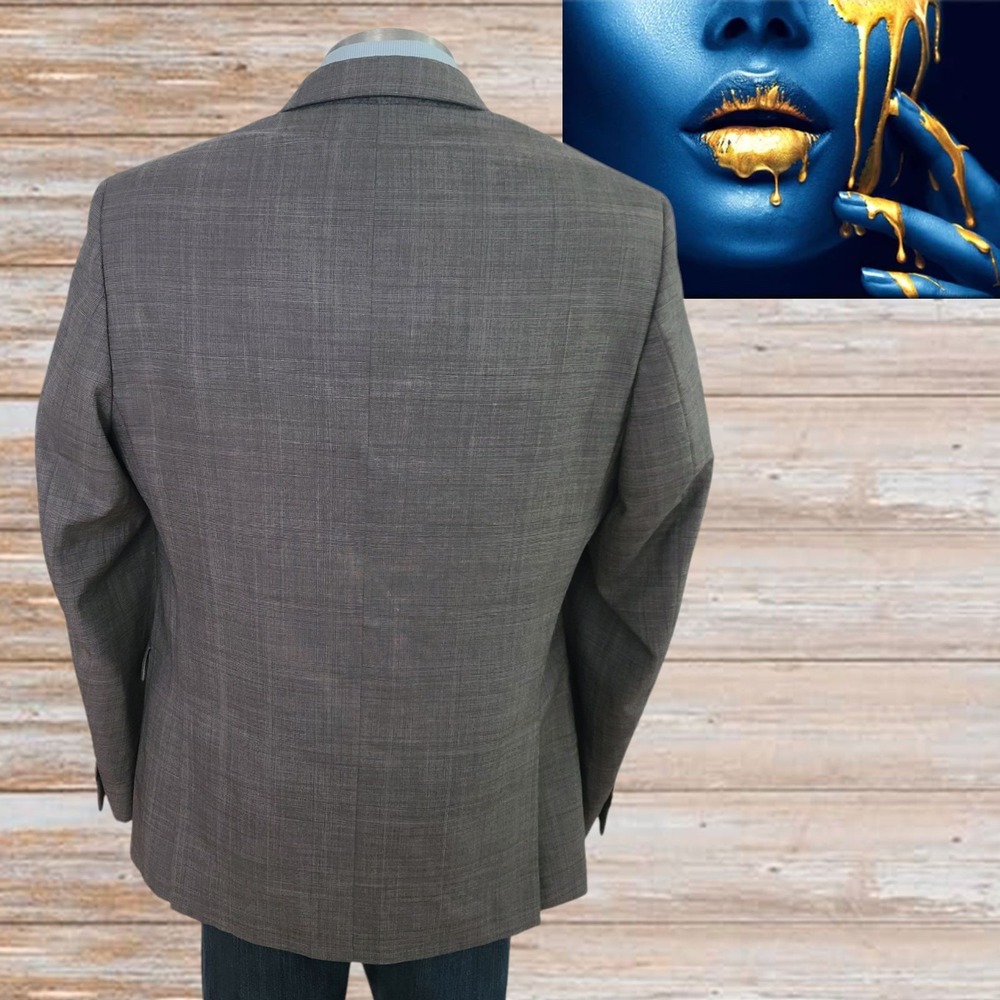 Banana Republic Solid Gray Checkered Pattern Spor… - image 2